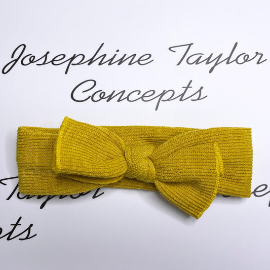 Mustard plush knitted headband