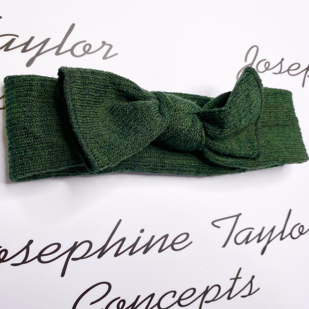 Green plush knitted headband
