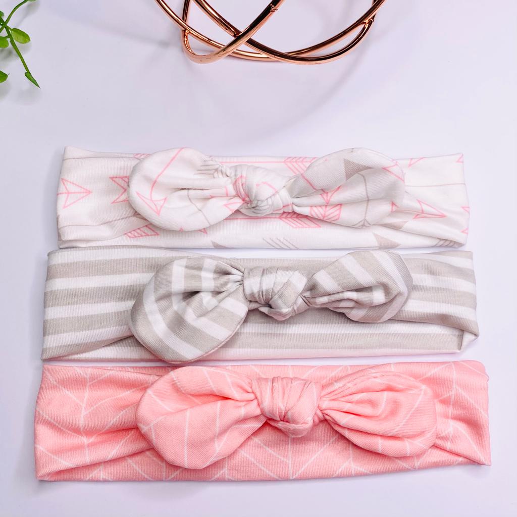 Girls three pack assorted headbands