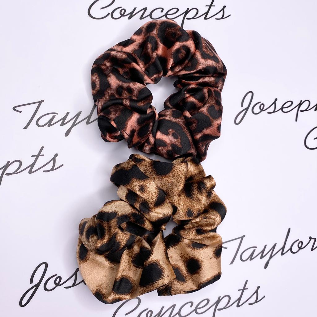 Twin pack Leopard print scrunchies