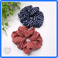 Twin pack navy blue & red scrunchies