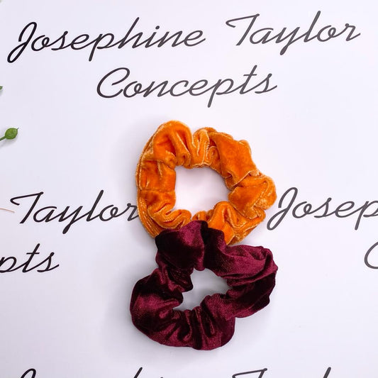 Twin pack Claret & orange scrunchies
