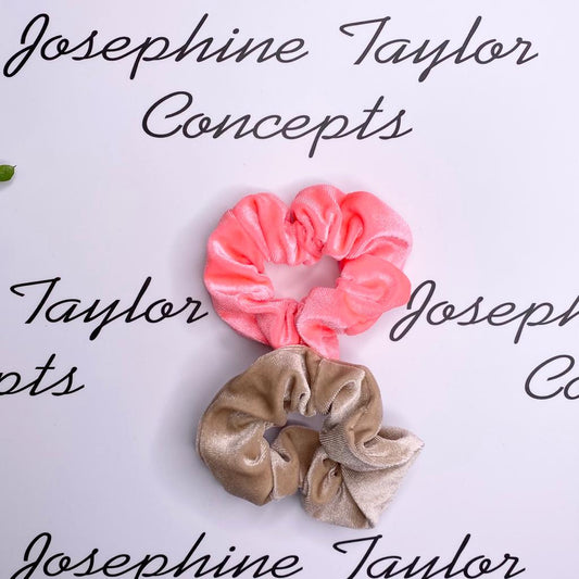 Twin pack nude & fluro scrunchies