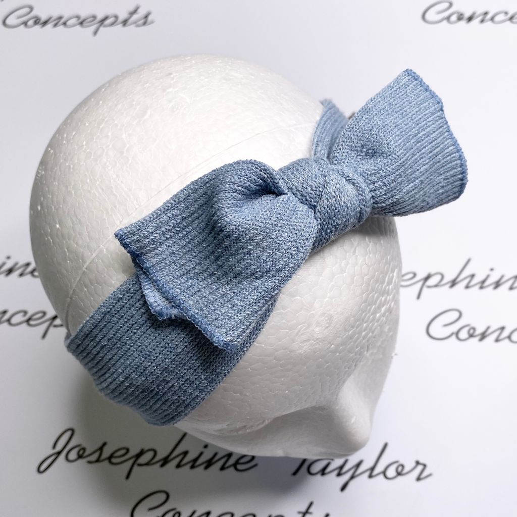 Baby blue plush knitted headband