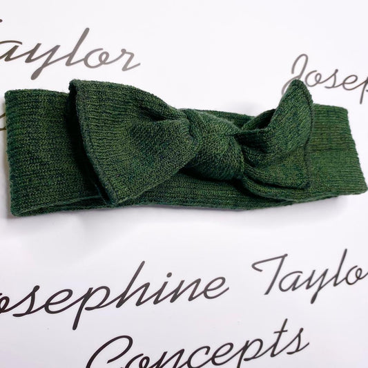 Green plush knitted headband