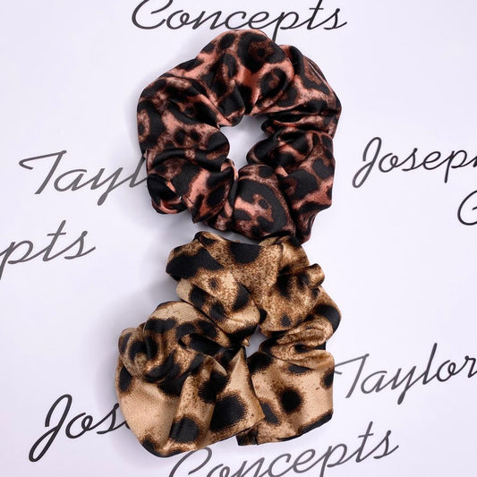 Twin pack Leopard print scrunchies