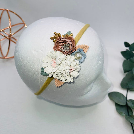 Duo white floral headband